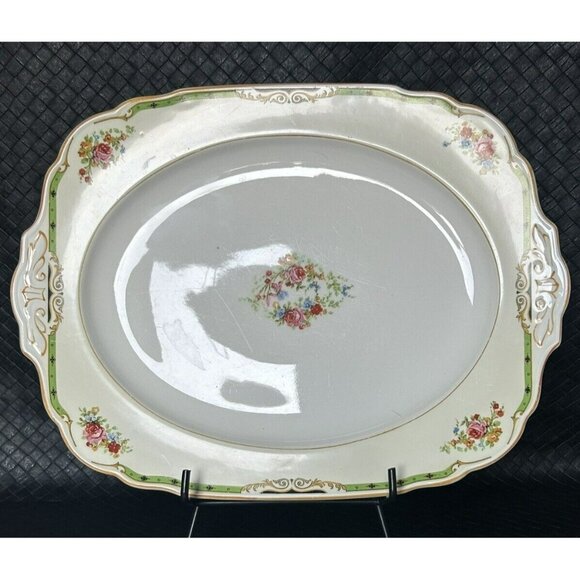 Antique 1928 W.H. Grindley Astoria 15 X 11 Platter Made In England - Picture 1 of 16